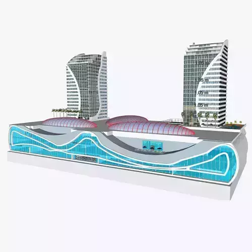 Conceptual mix use building 3D model
