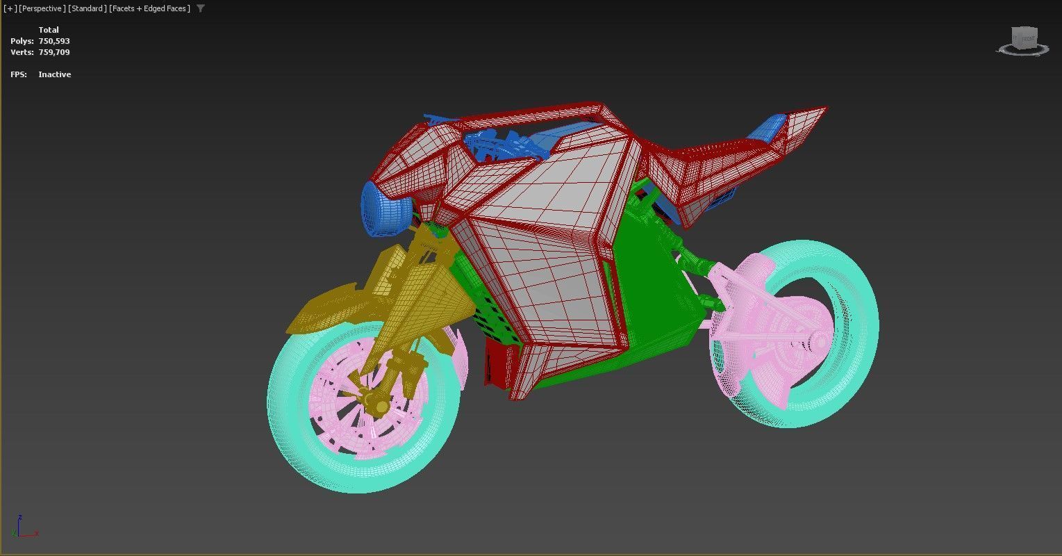 3D model of a futuristic motorcycle 3D model_1
