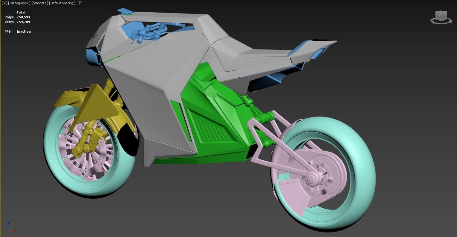 3D model of a futuristic motorcycle 3D model_4