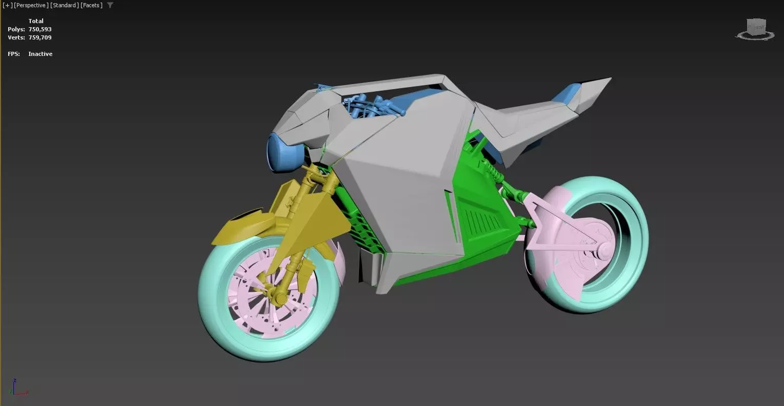 3D model of a futuristic motorcycle 3D model_0