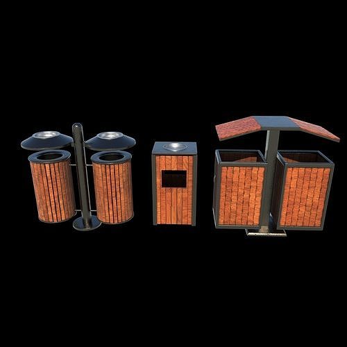 Outdoor Trash Bin 3D model