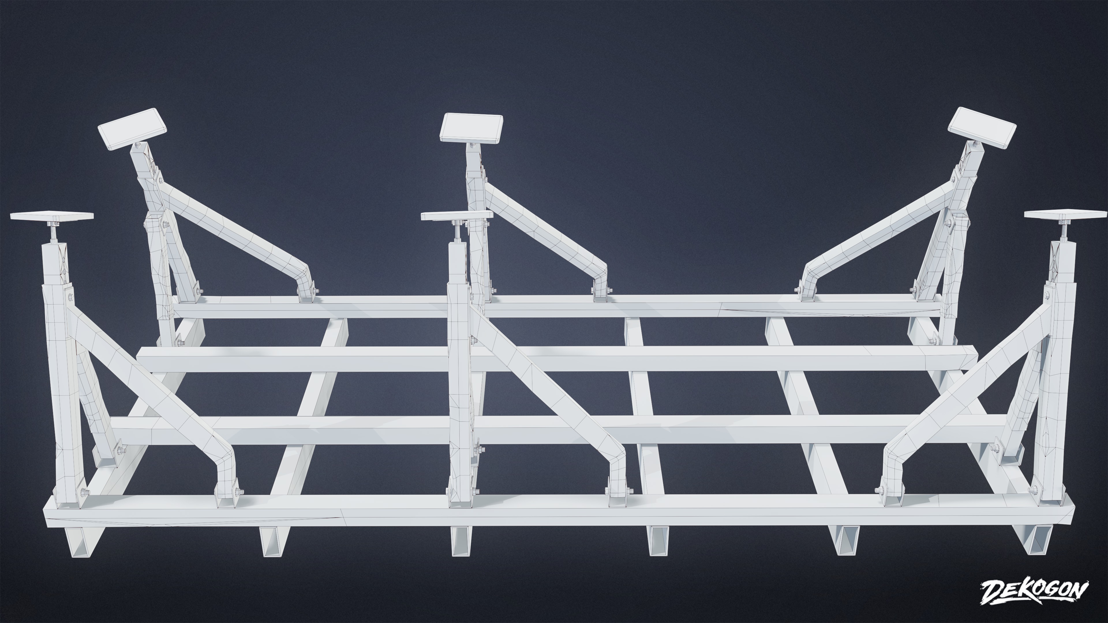 BOATYARD - Boat Cradle 01 - LOW POLY AND NANITE Low-poly 3D model_8