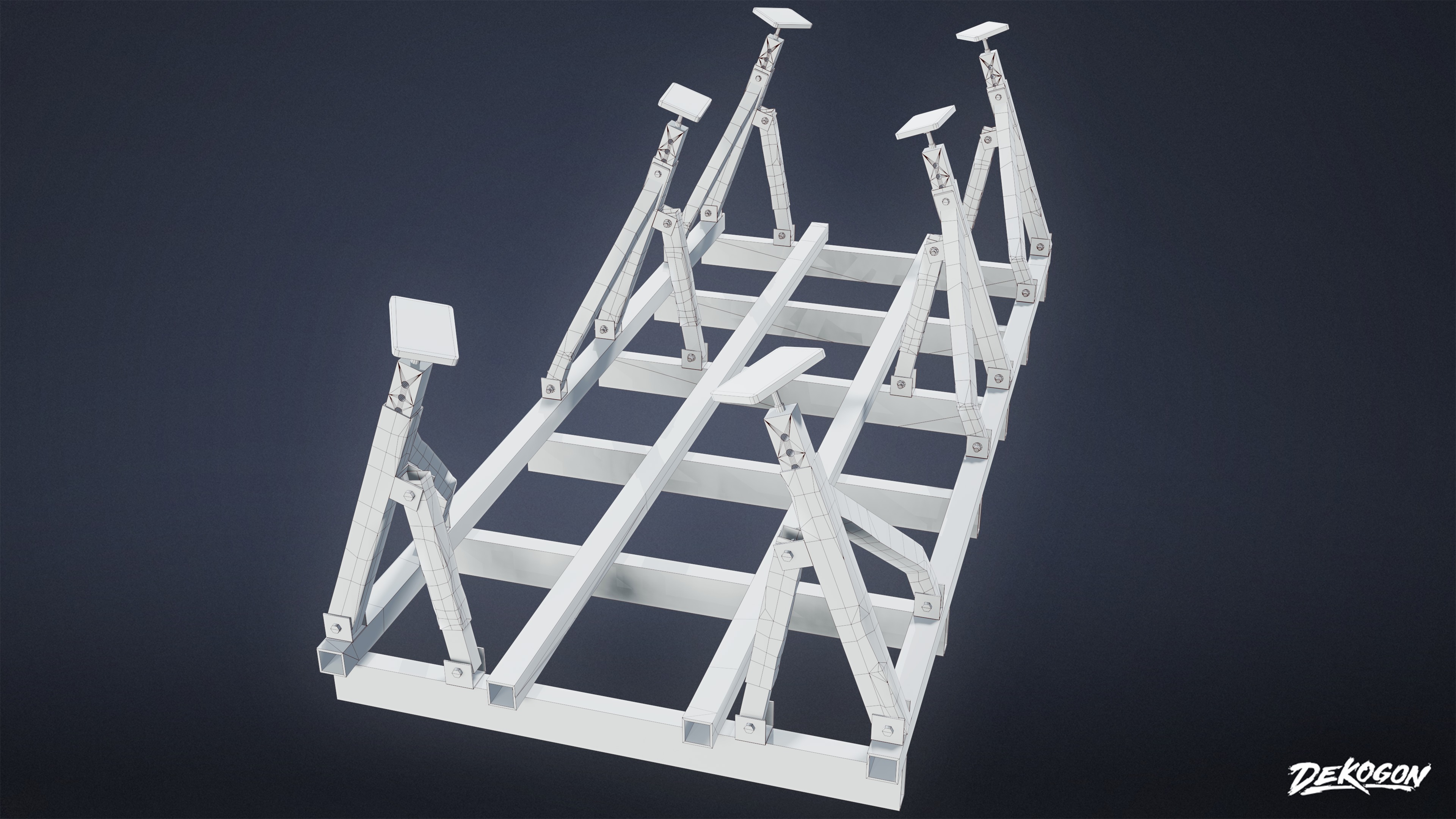 BOATYARD - Boat Cradle 01 - LOW POLY AND NANITE Low-poly 3D model_9