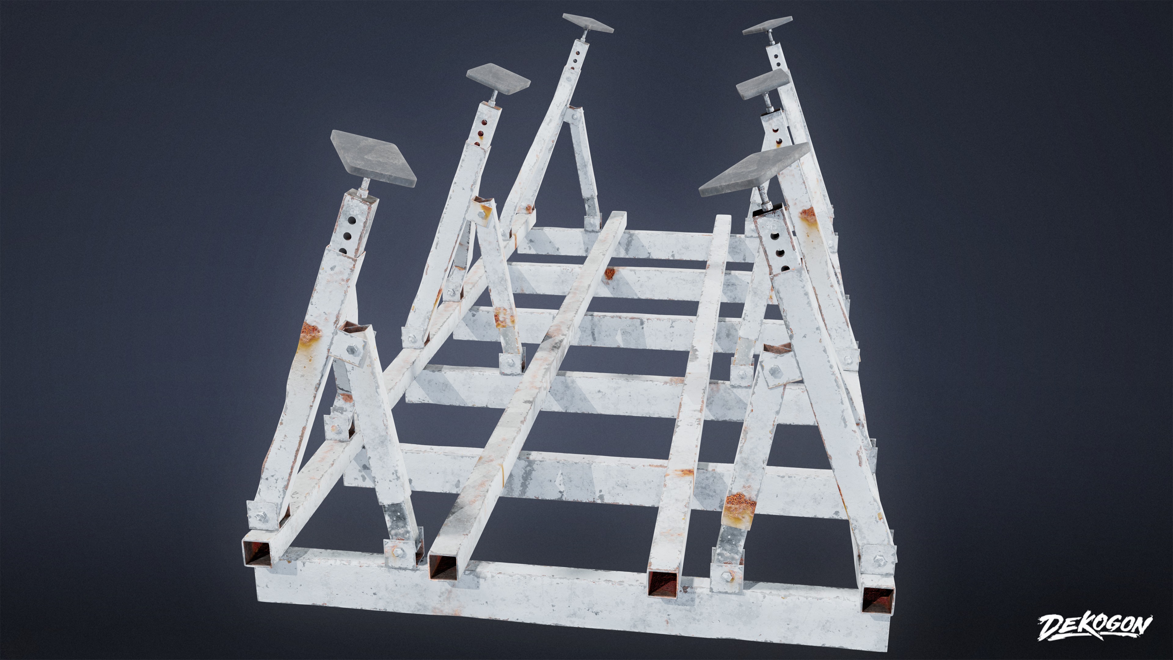 BOATYARD - Boat Cradle 01 - LOW POLY AND NANITE Low-poly 3D model_2