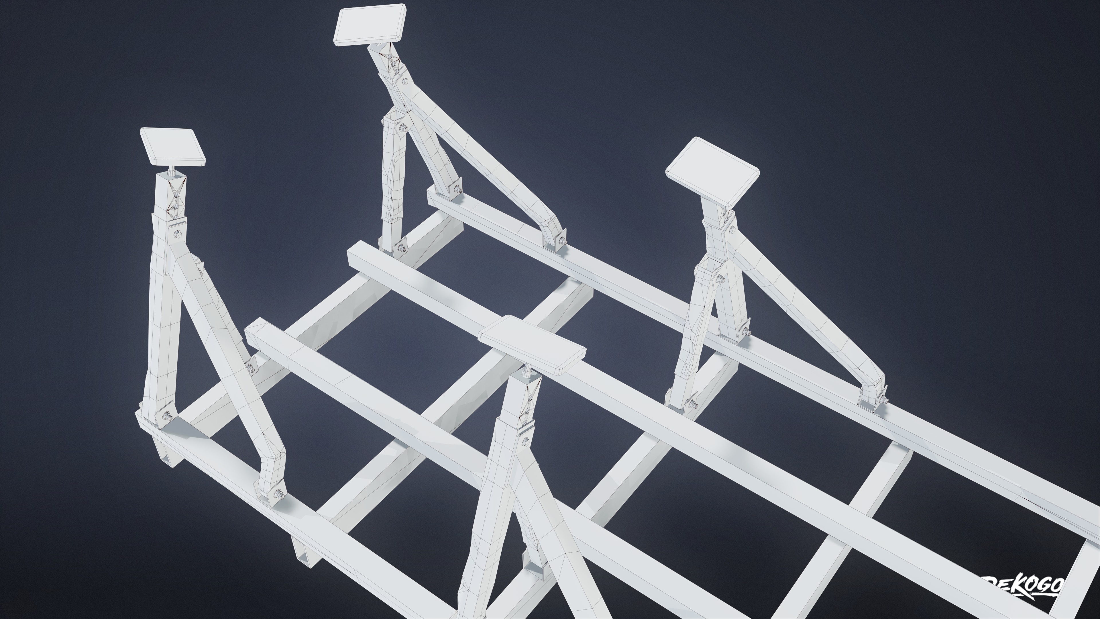 BOATYARD - Boat Cradle 01 - LOW POLY AND NANITE Low-poly 3D model_7