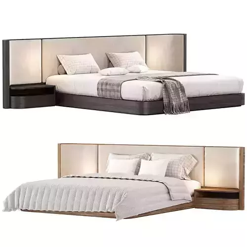 Gianna King Size Natural Walnut Wood Bed Frame