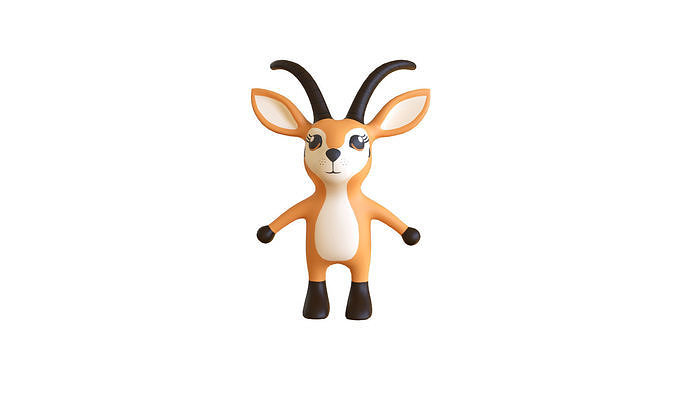 High-Quality 3D Cute Antelope for Games 3D  Low-poly 3D model
