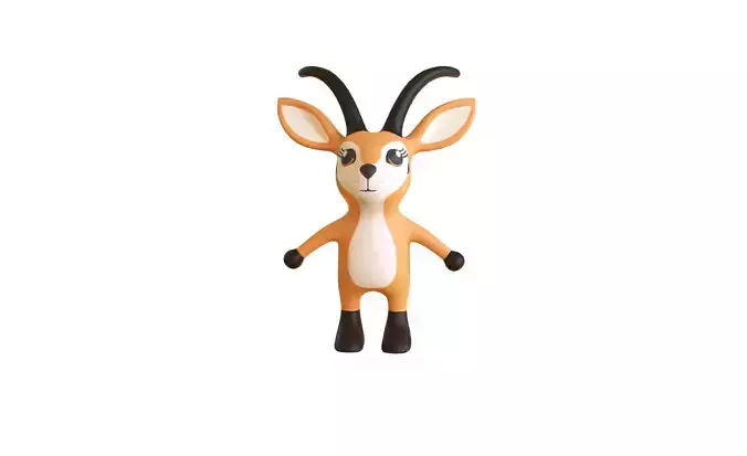High-Quality 3D Cute Antelope for Games 3D  Low-poly 3D model