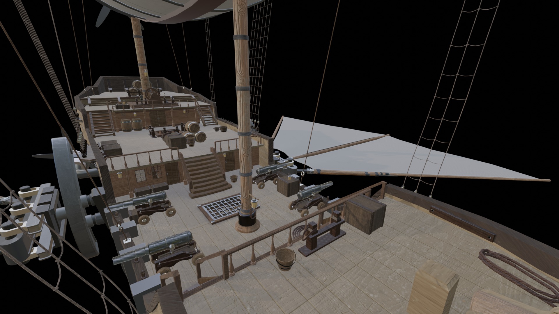 Fantasy Airship 3D model_33