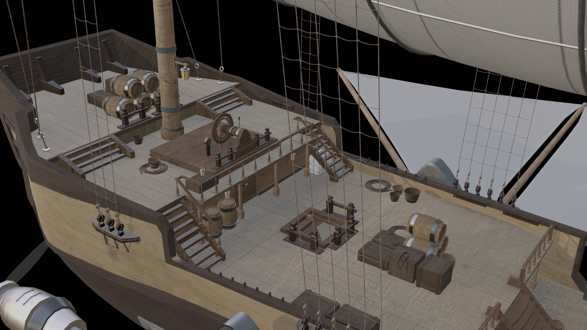 Fantasy Airship 3D model_32