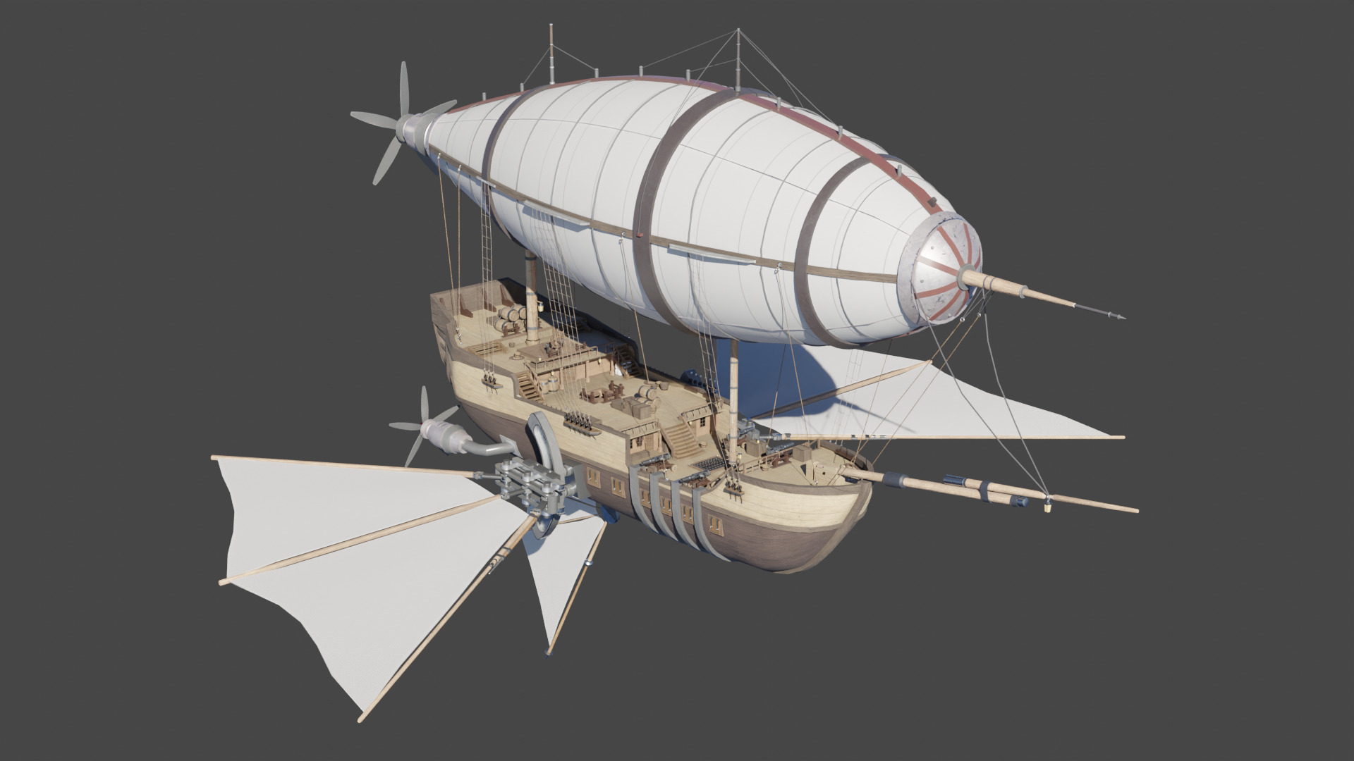 Fantasy Airship 3D model_2