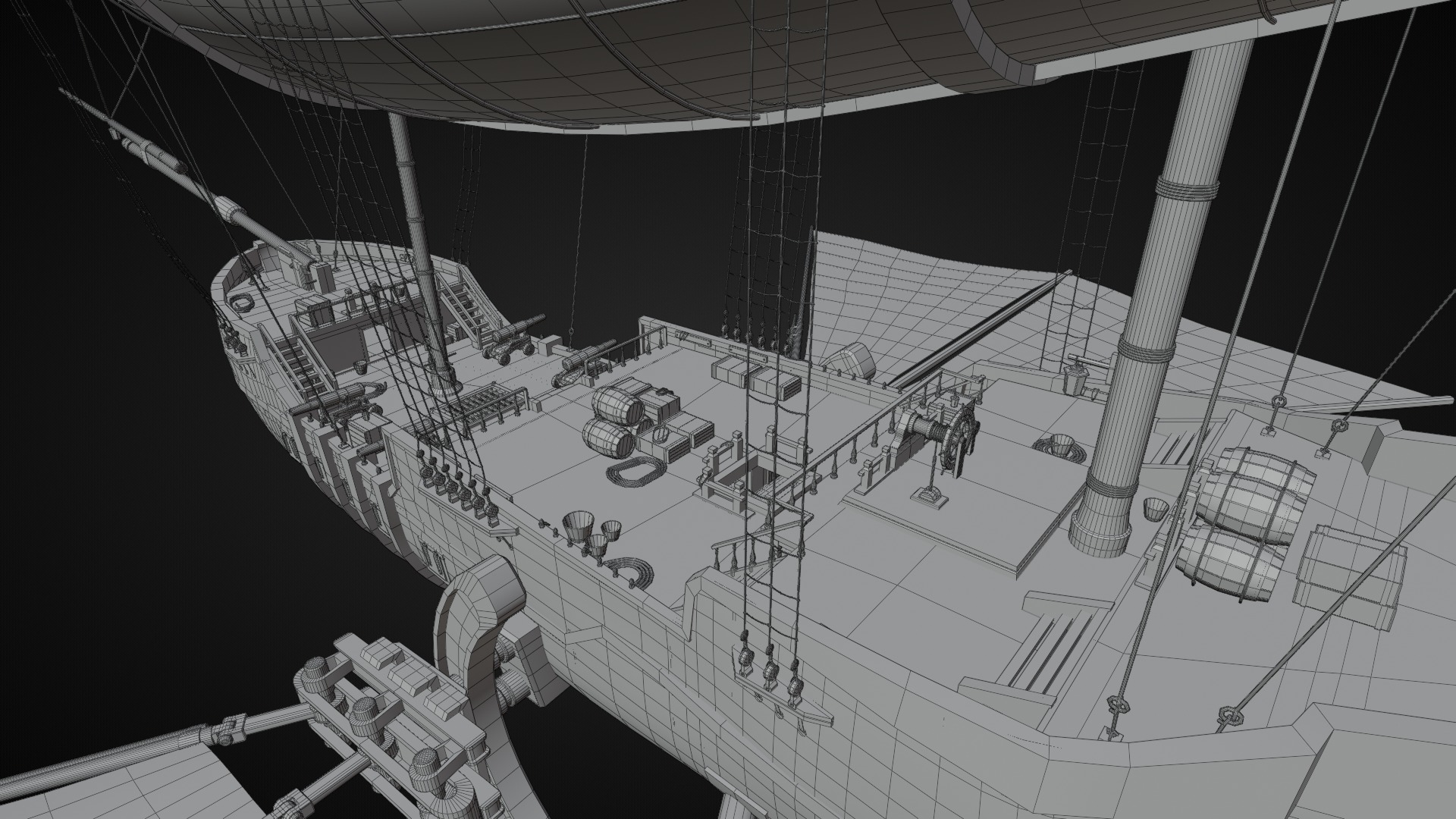 Fantasy Airship 3D model_15