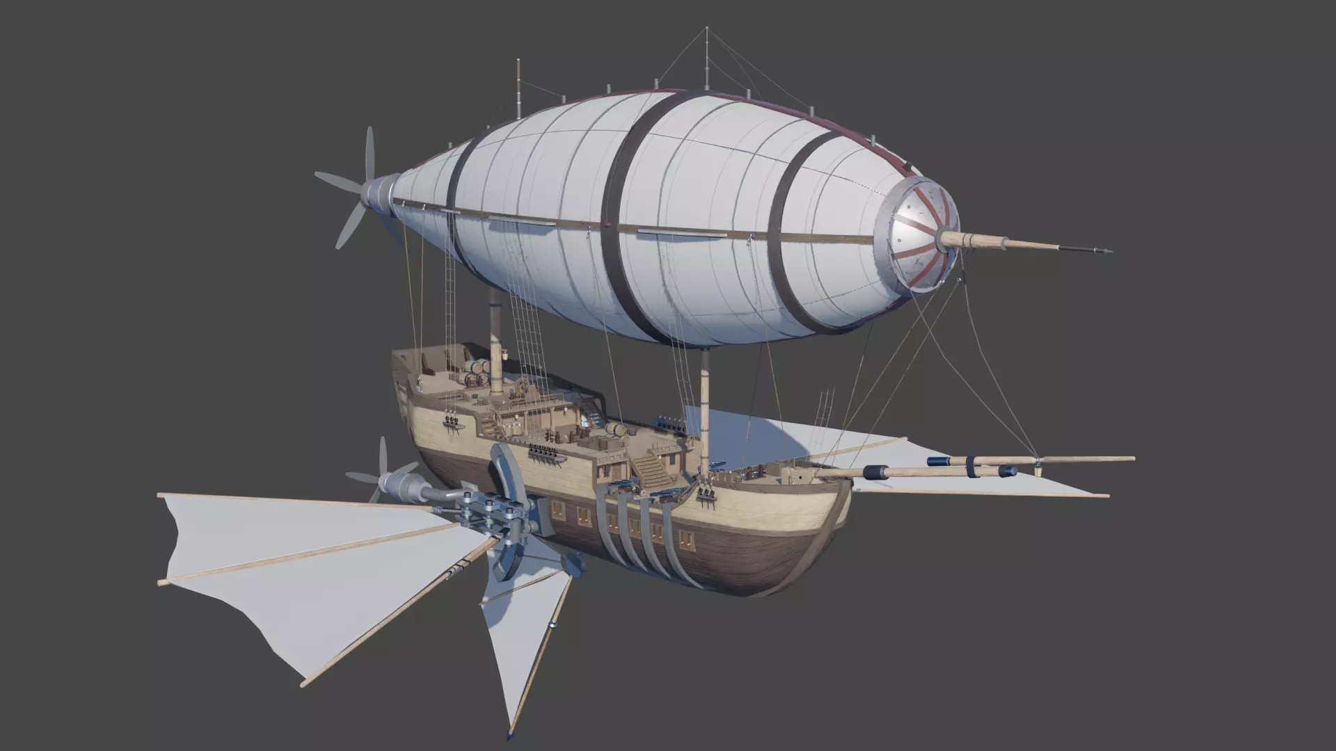 Fantasy Airship 3D model_0