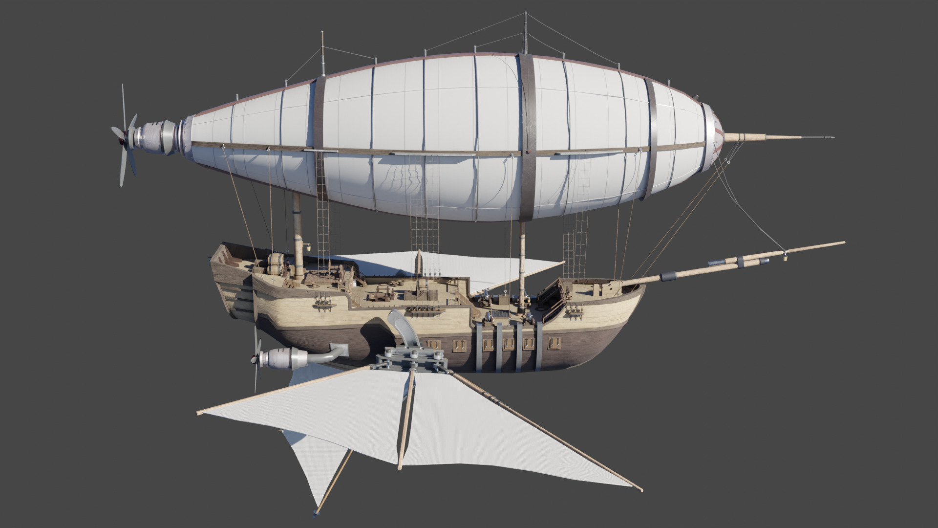 Fantasy Airship 3D model_10