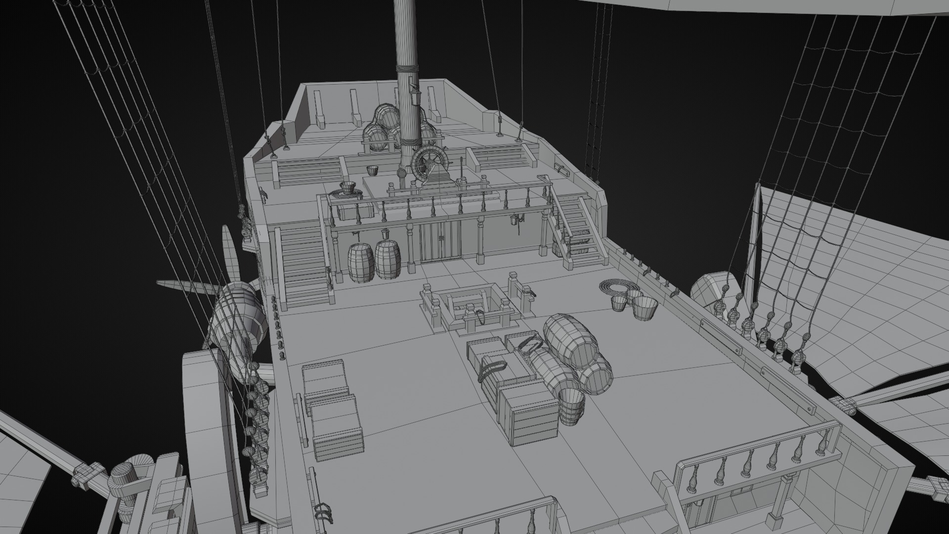 Fantasy Airship 3D model_14