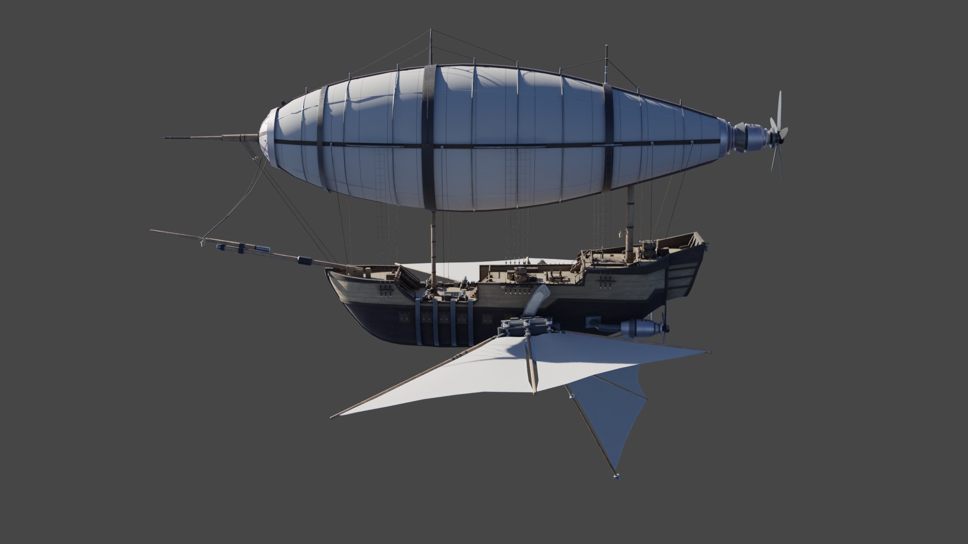Fantasy Airship 3D model_3