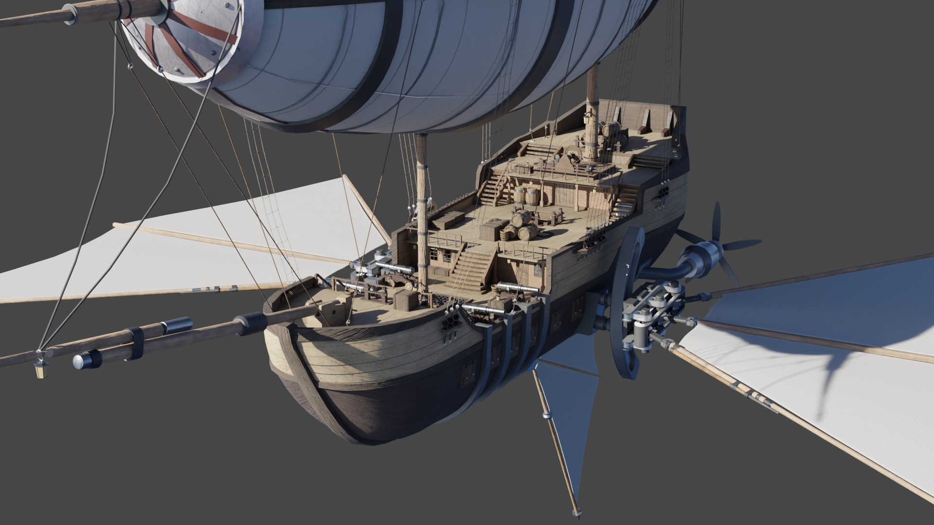 Fantasy Airship 3D model_11