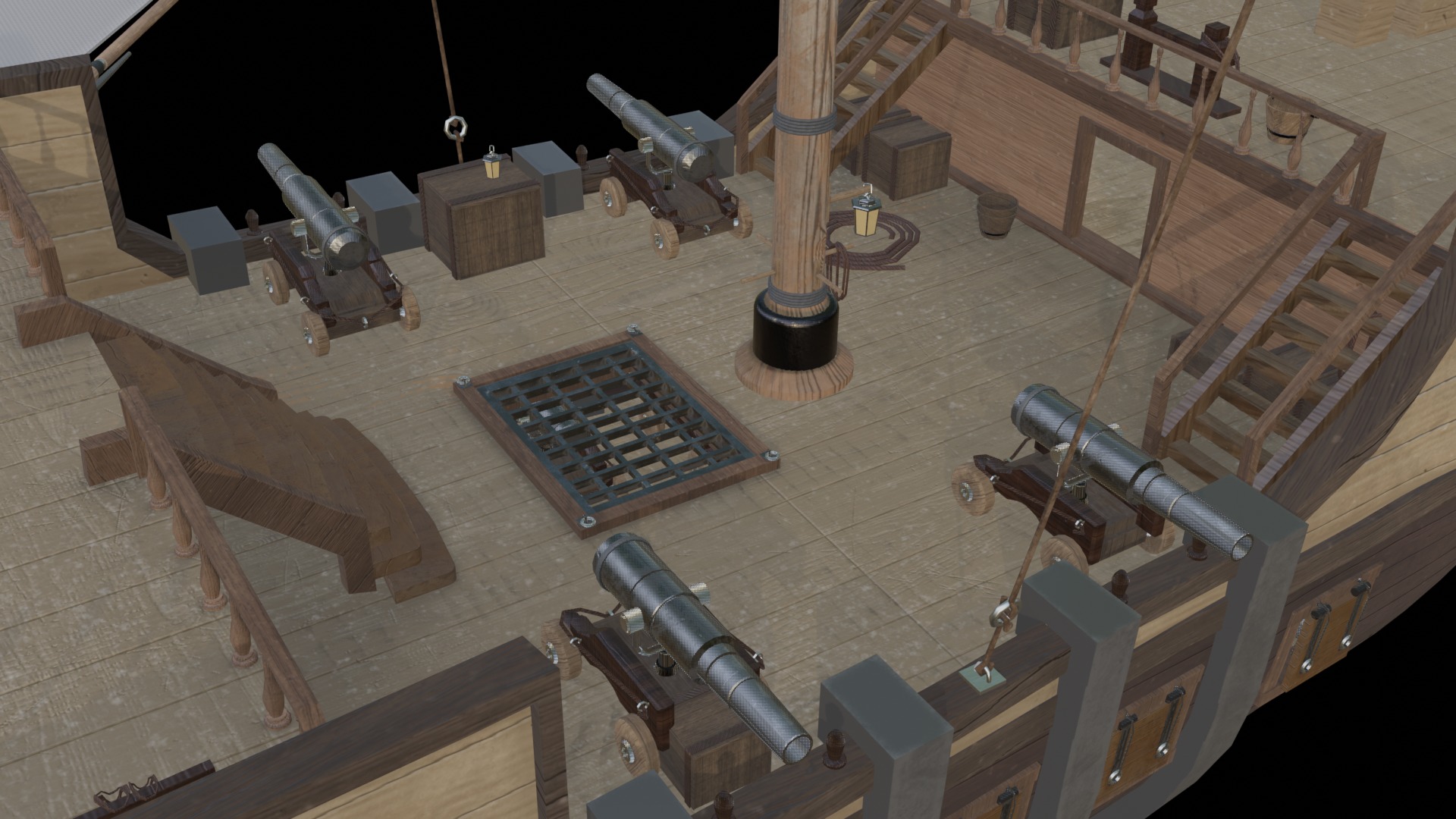 Fantasy Airship 3D model_30