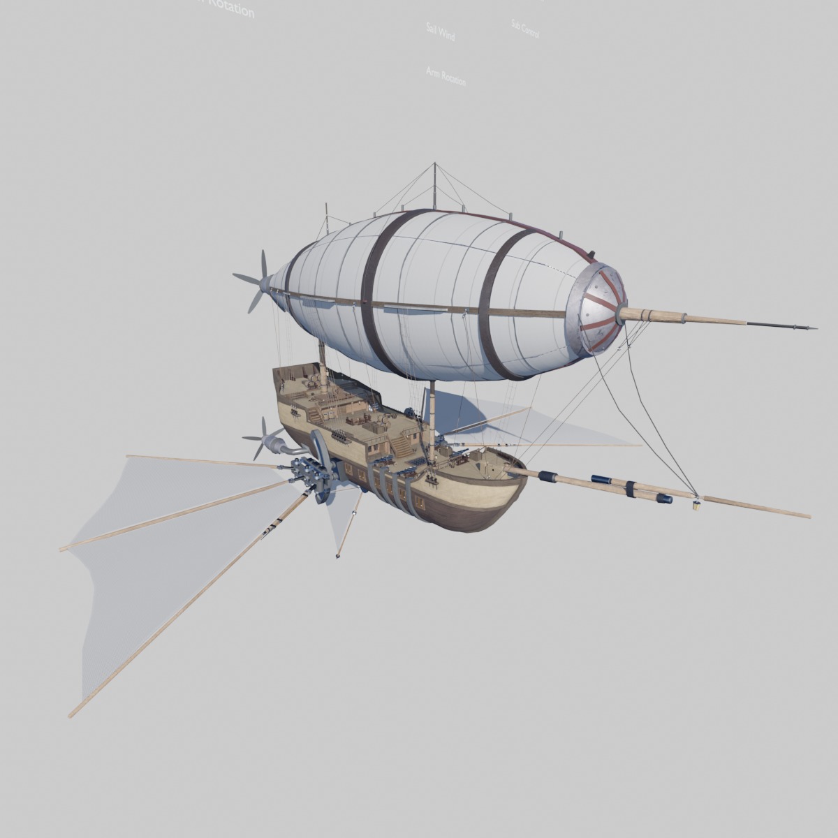Fantasy Airship 3D model_13