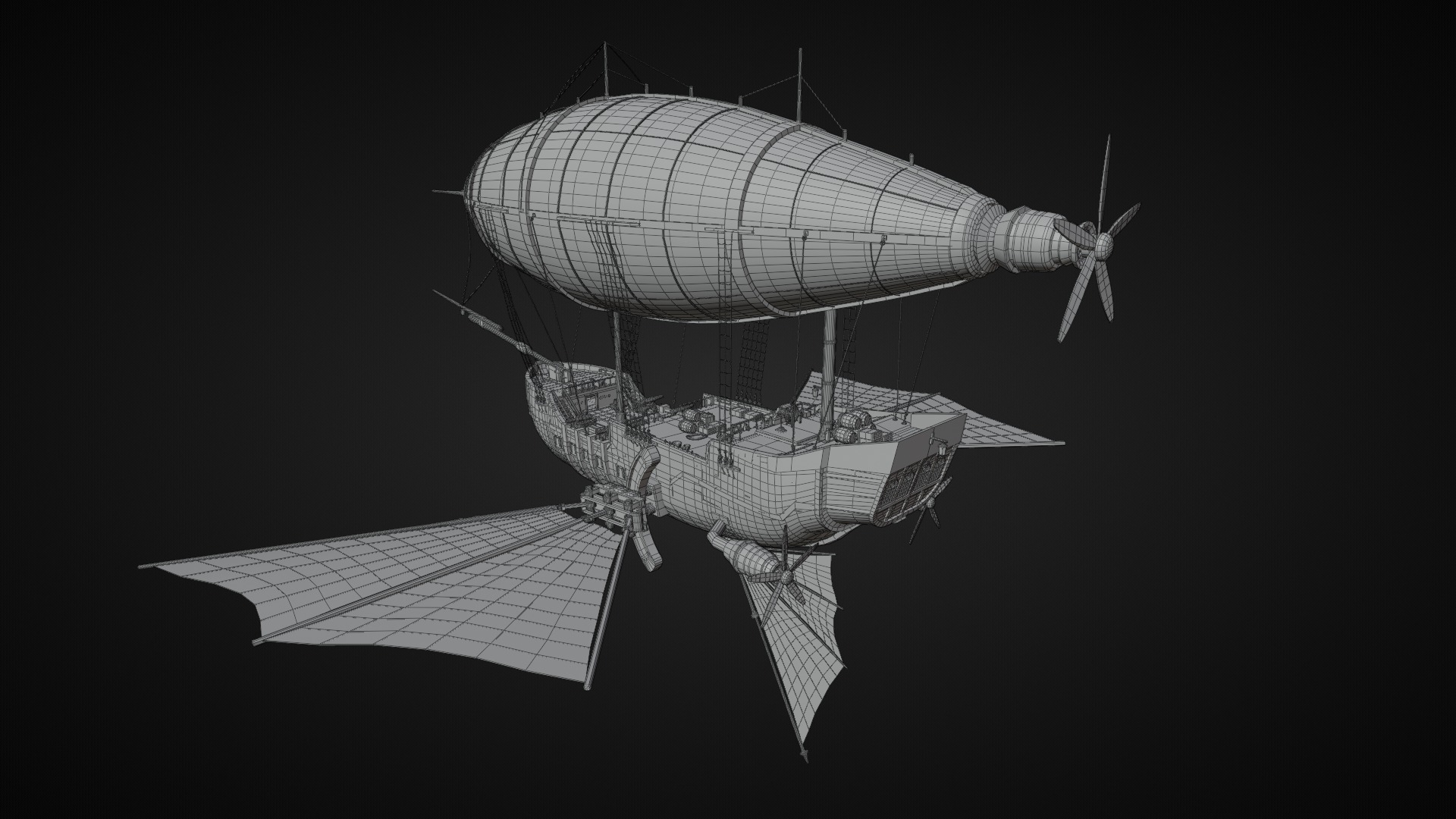 Fantasy Airship 3D model_16