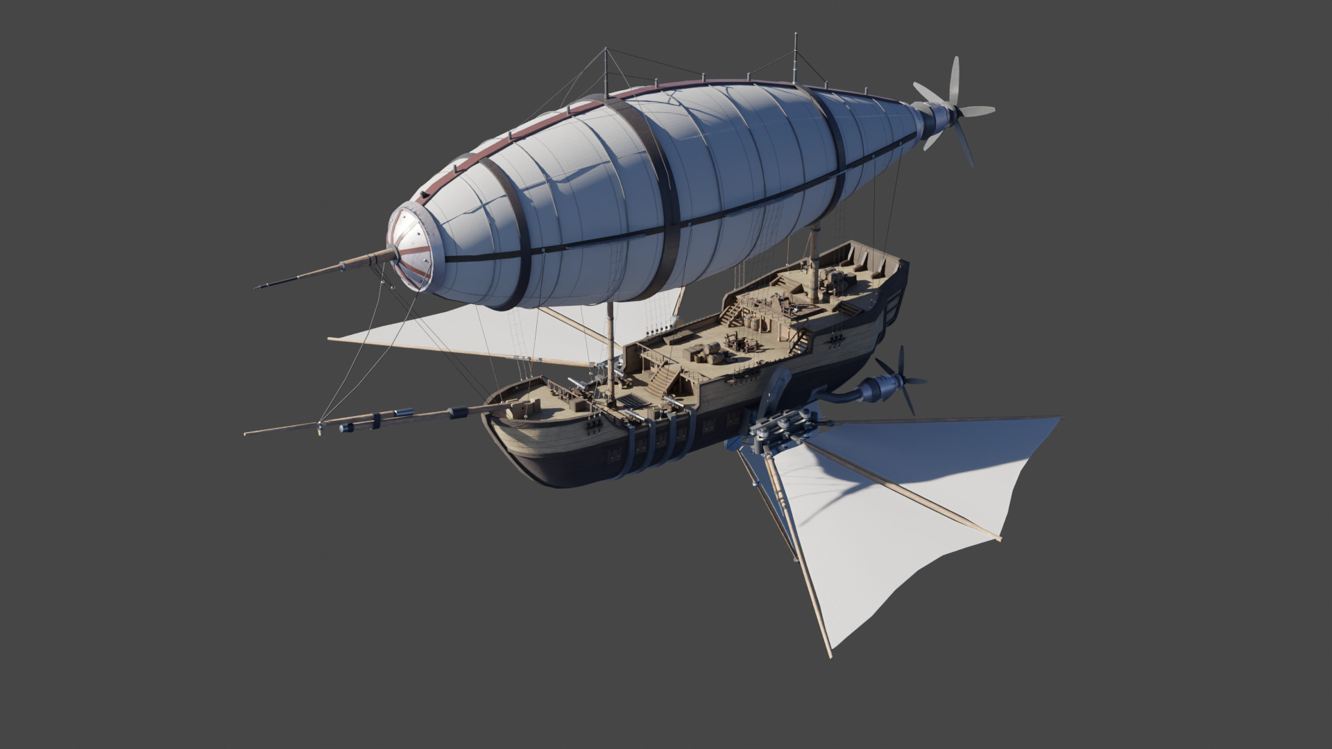 Fantasy Airship 3D model_7