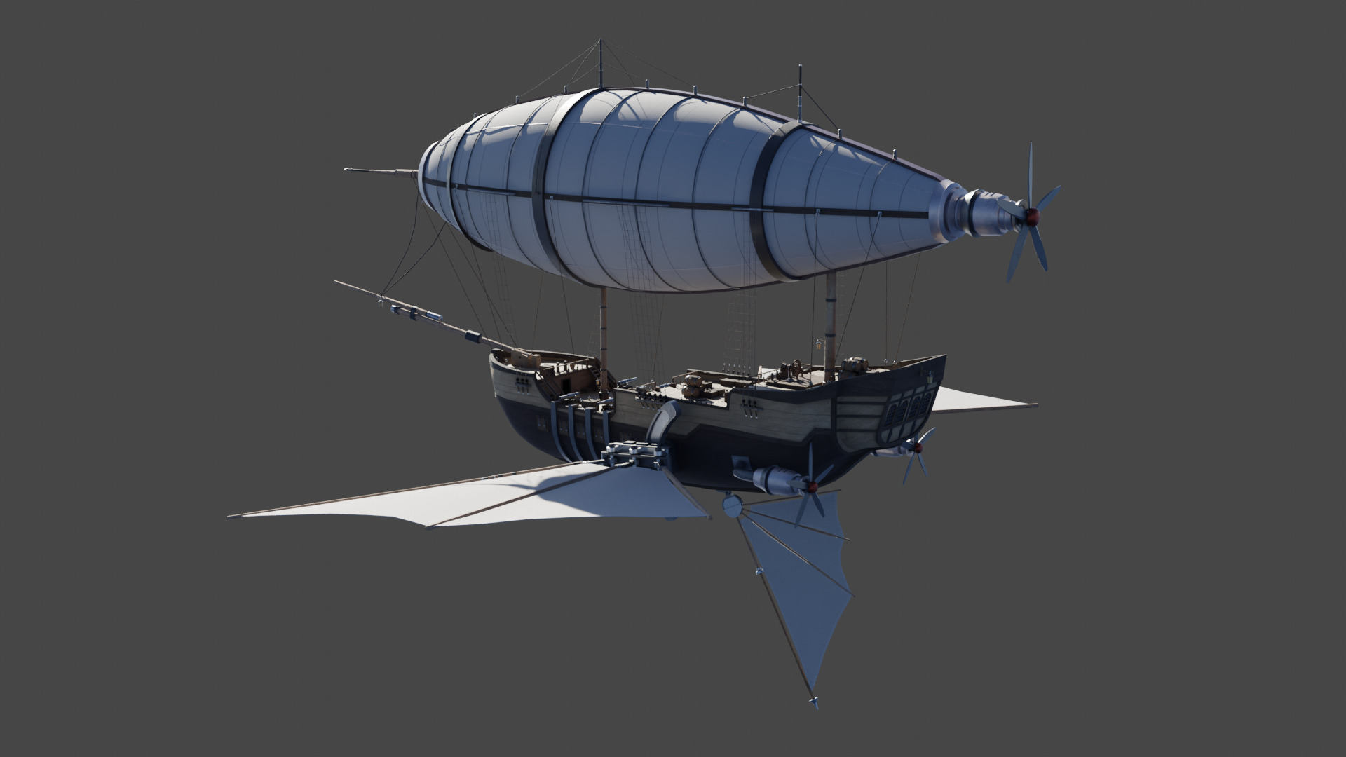 Fantasy Airship 3D model_4