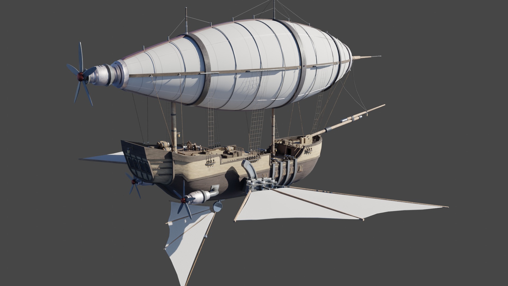 Fantasy Airship 3D model_6