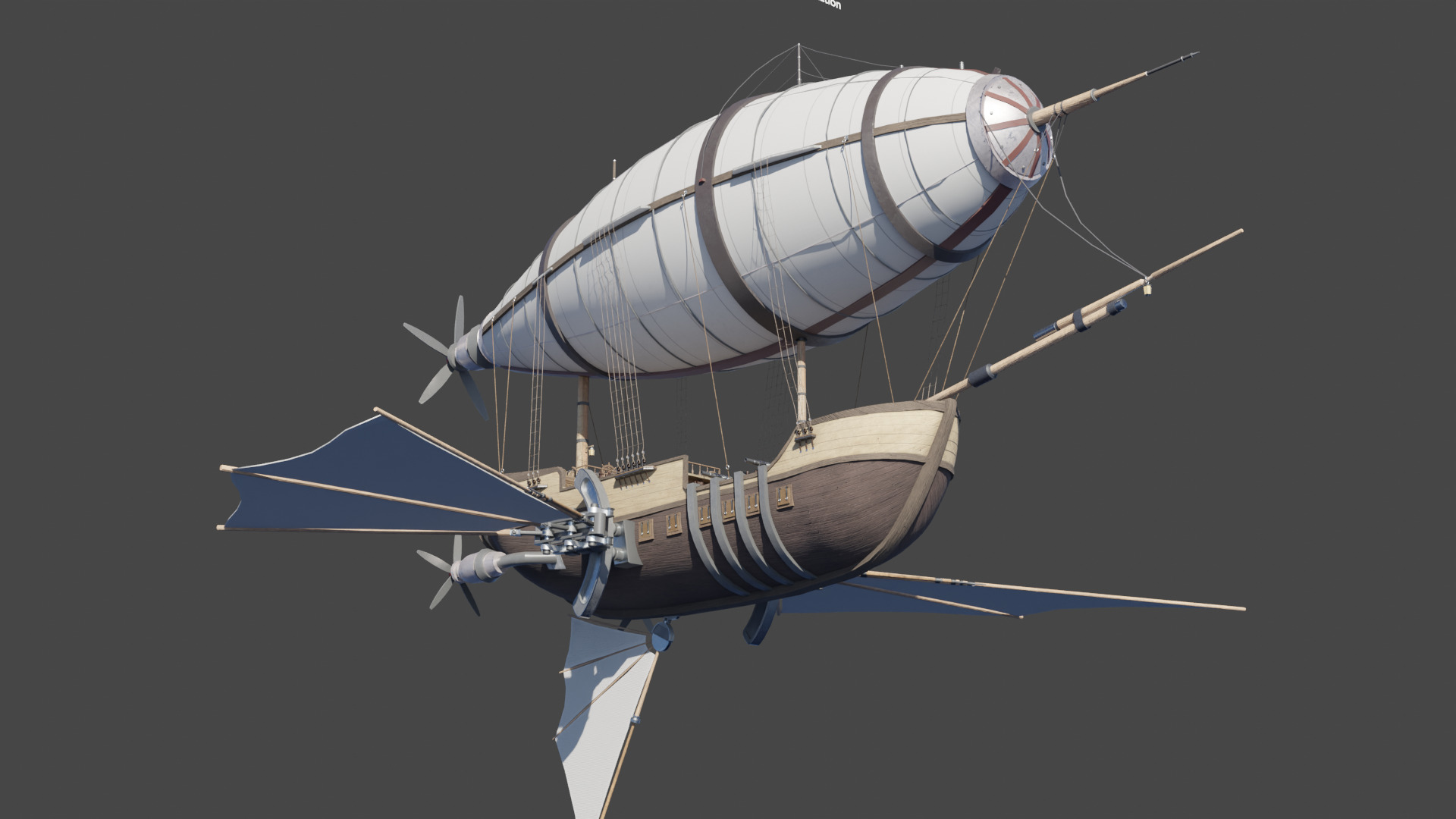 Fantasy Airship 3D model_9