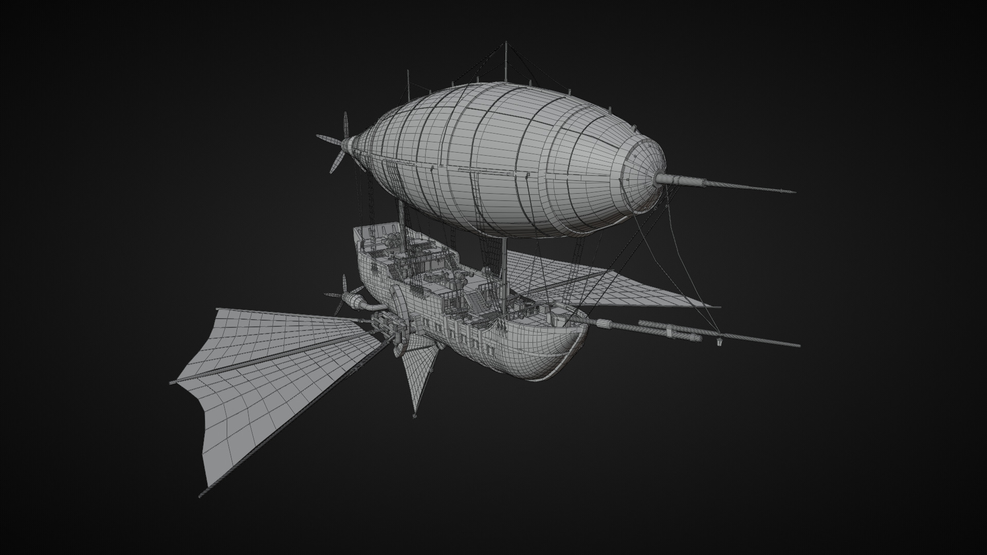 Fantasy Airship 3D model_12