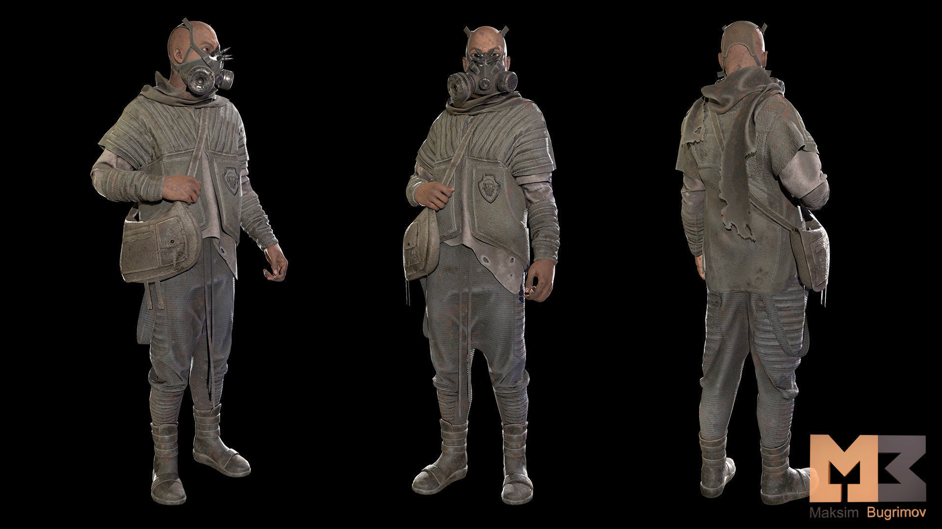 NPC Postapocalypse 01 Low-poly 3D model_4