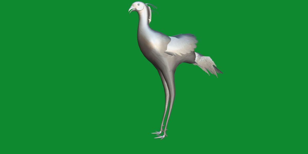 Secretary Bird Low-poly 3D model_13