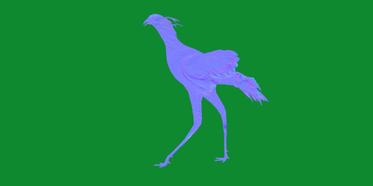 Secretary Bird Low-poly 3D model_7