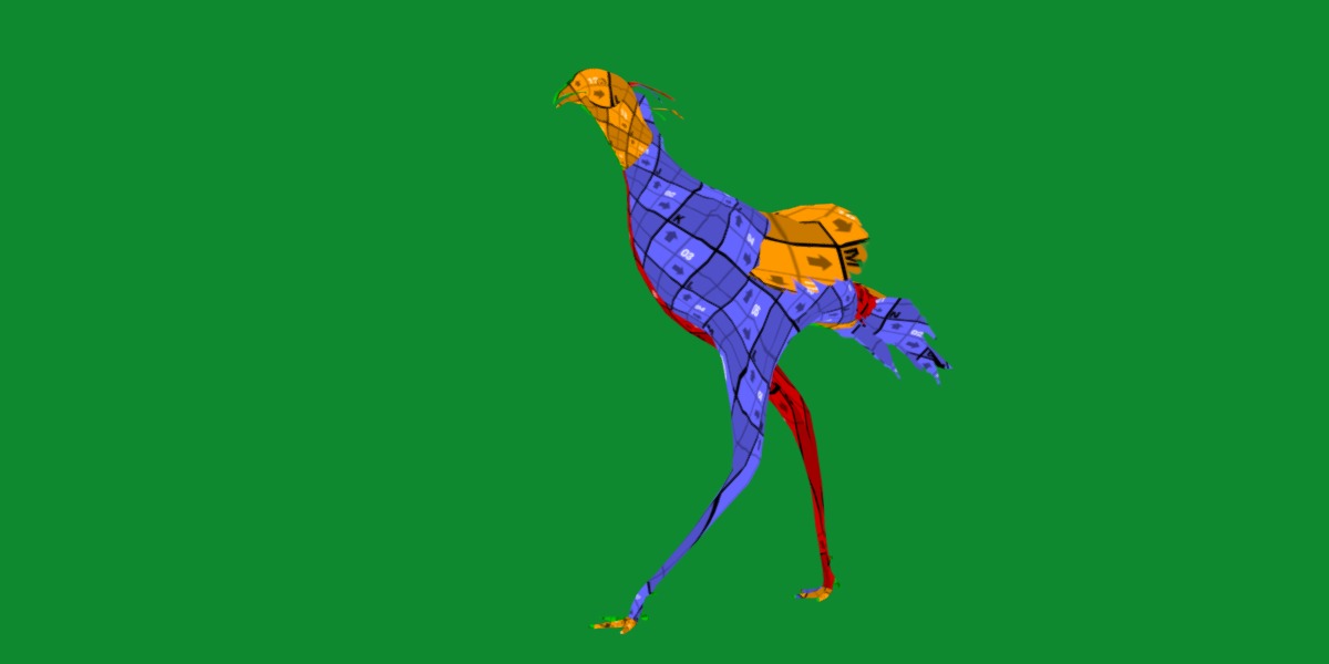 Secretary Bird Low-poly 3D model_19