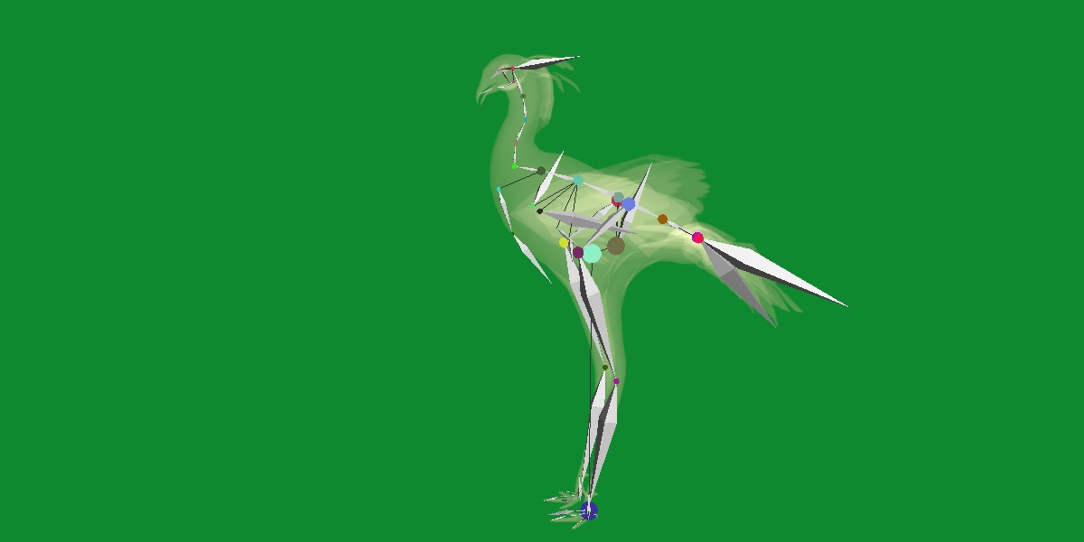 Secretary Bird Low-poly 3D model_27
