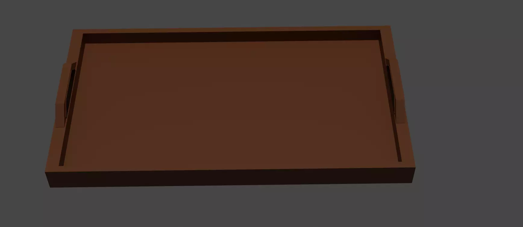 Brown Wooden Tray with Handles Realistic 3D Model Free 3D model