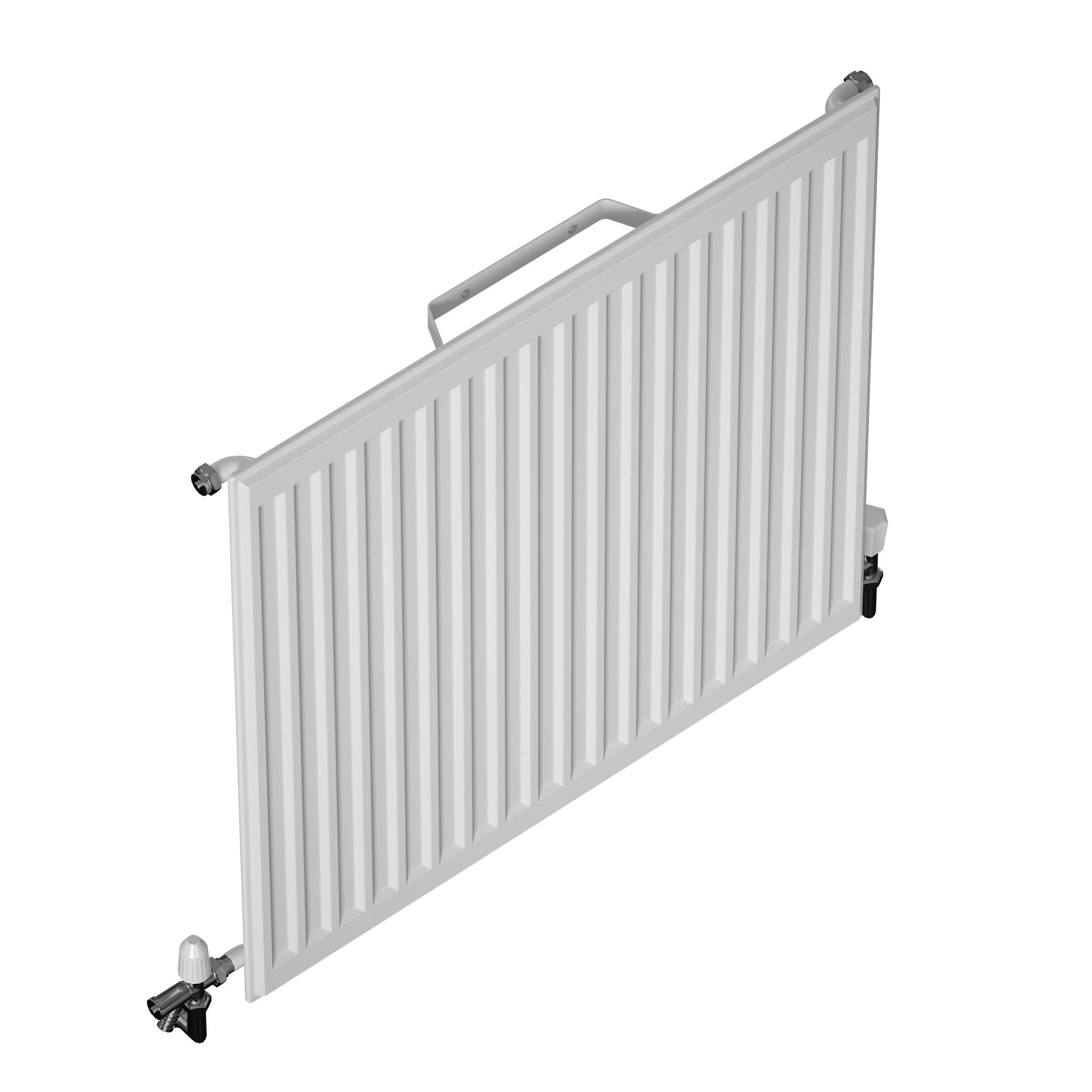 Heating radiator panel steel flat 3D model_5