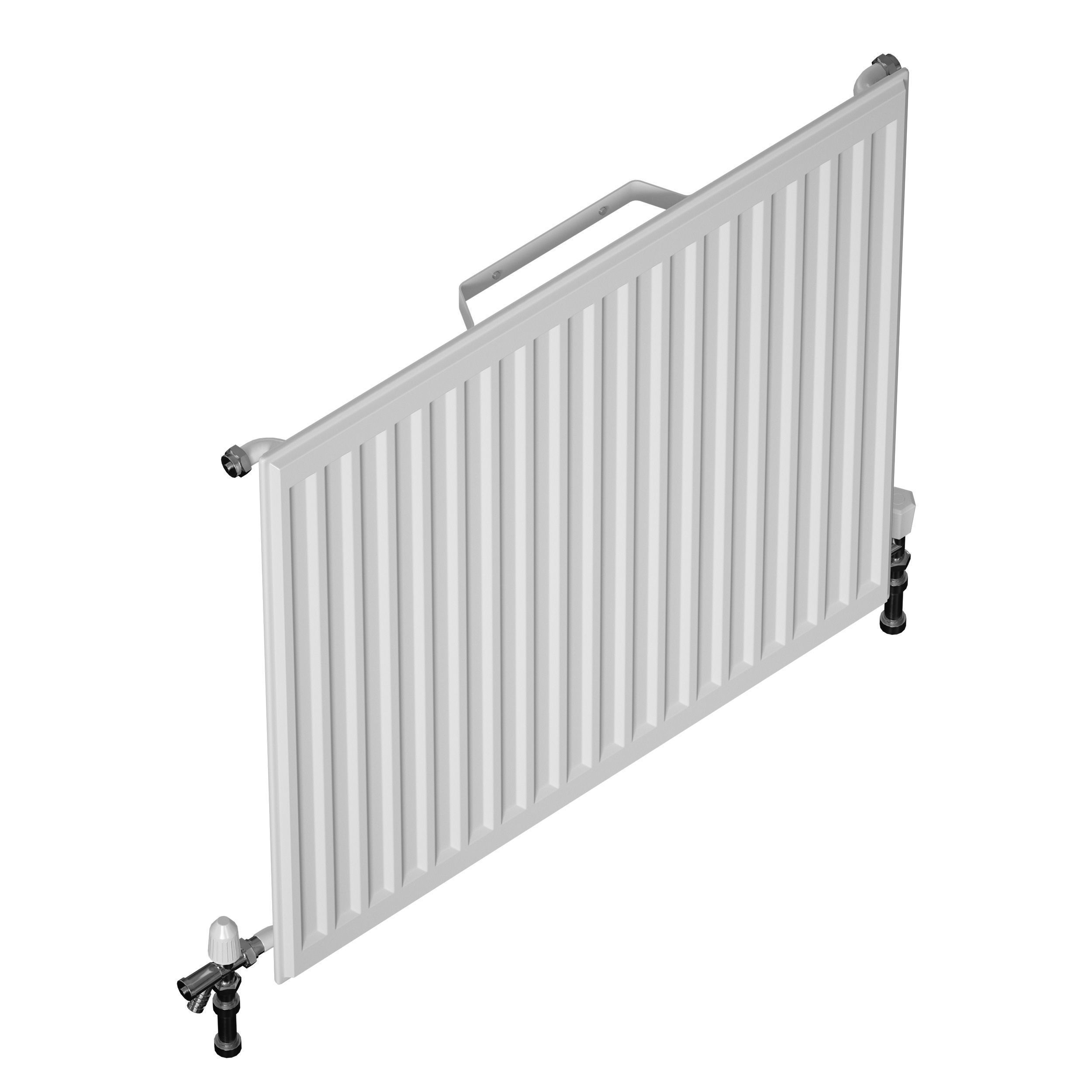 Heating radiator panel steel flat 3D model_6