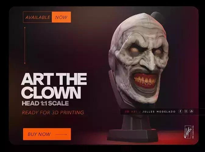 Art the Clown Head  3D print model