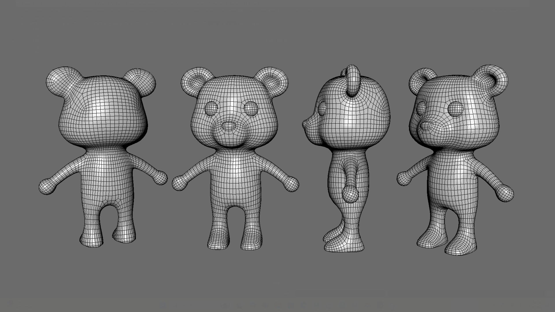 High-Quality 3D Cute Bear for Games Low-poly 3D model_9