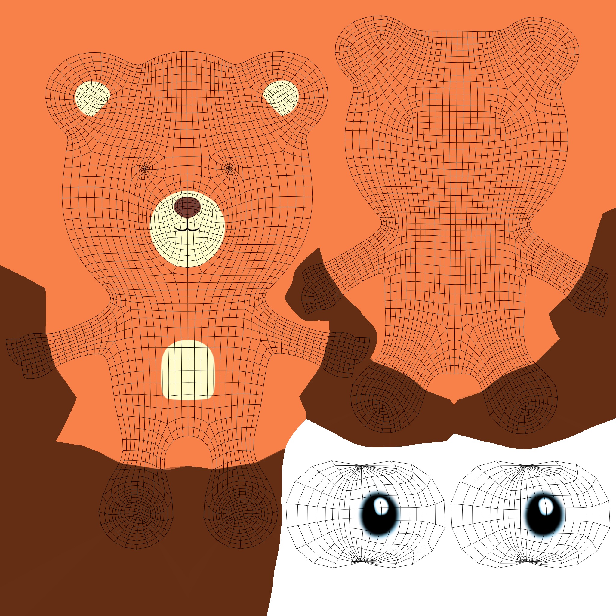 High-Quality 3D Cute Bear for Games Low-poly 3D model_8