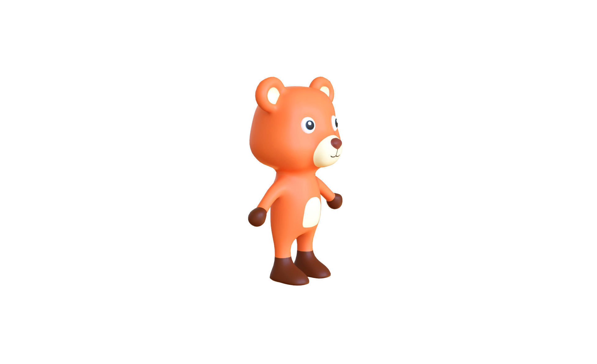High-Quality 3D Cute Bear for Games Low-poly 3D model_6