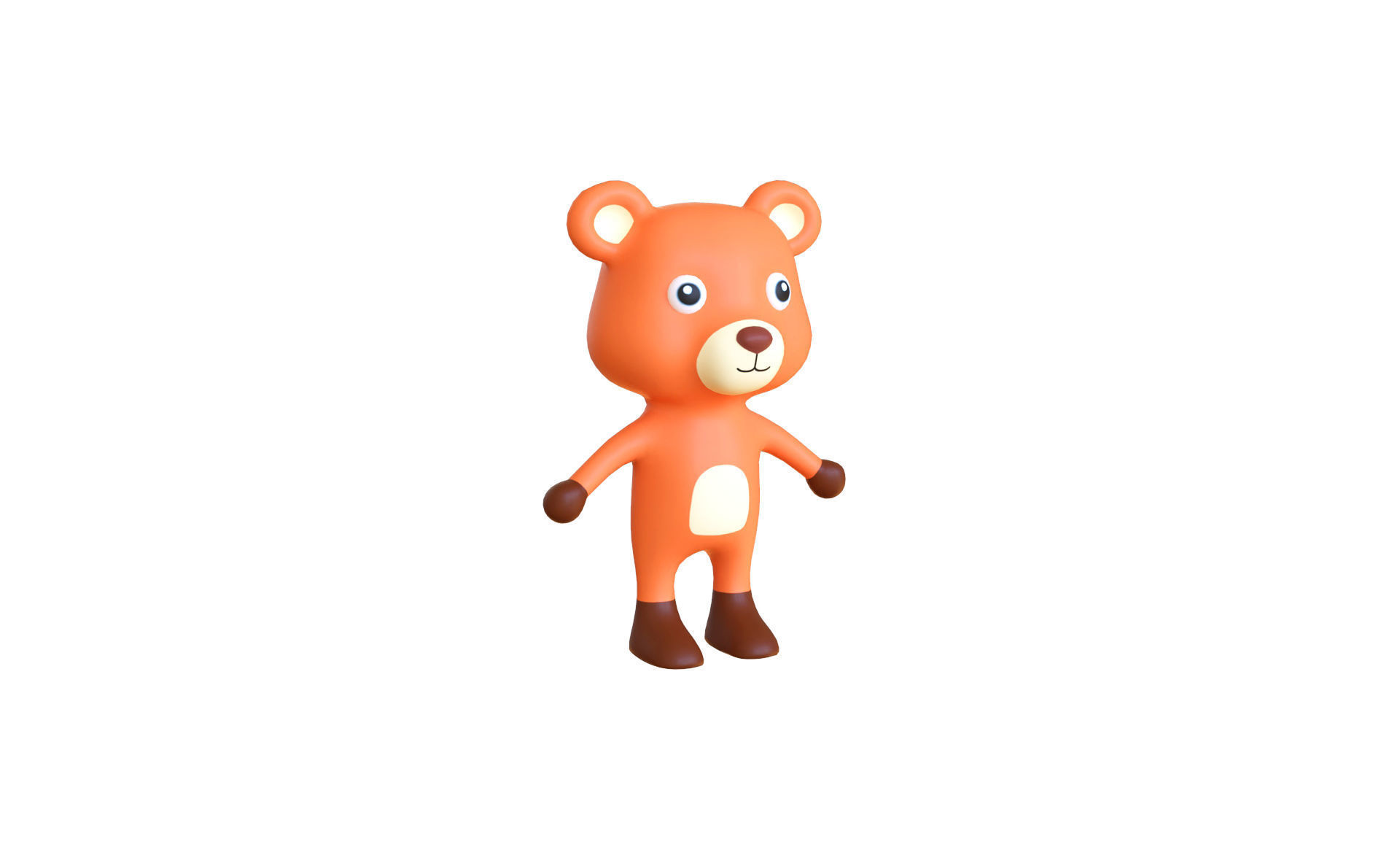 High-Quality 3D Cute Bear for Games Low-poly 3D model_7