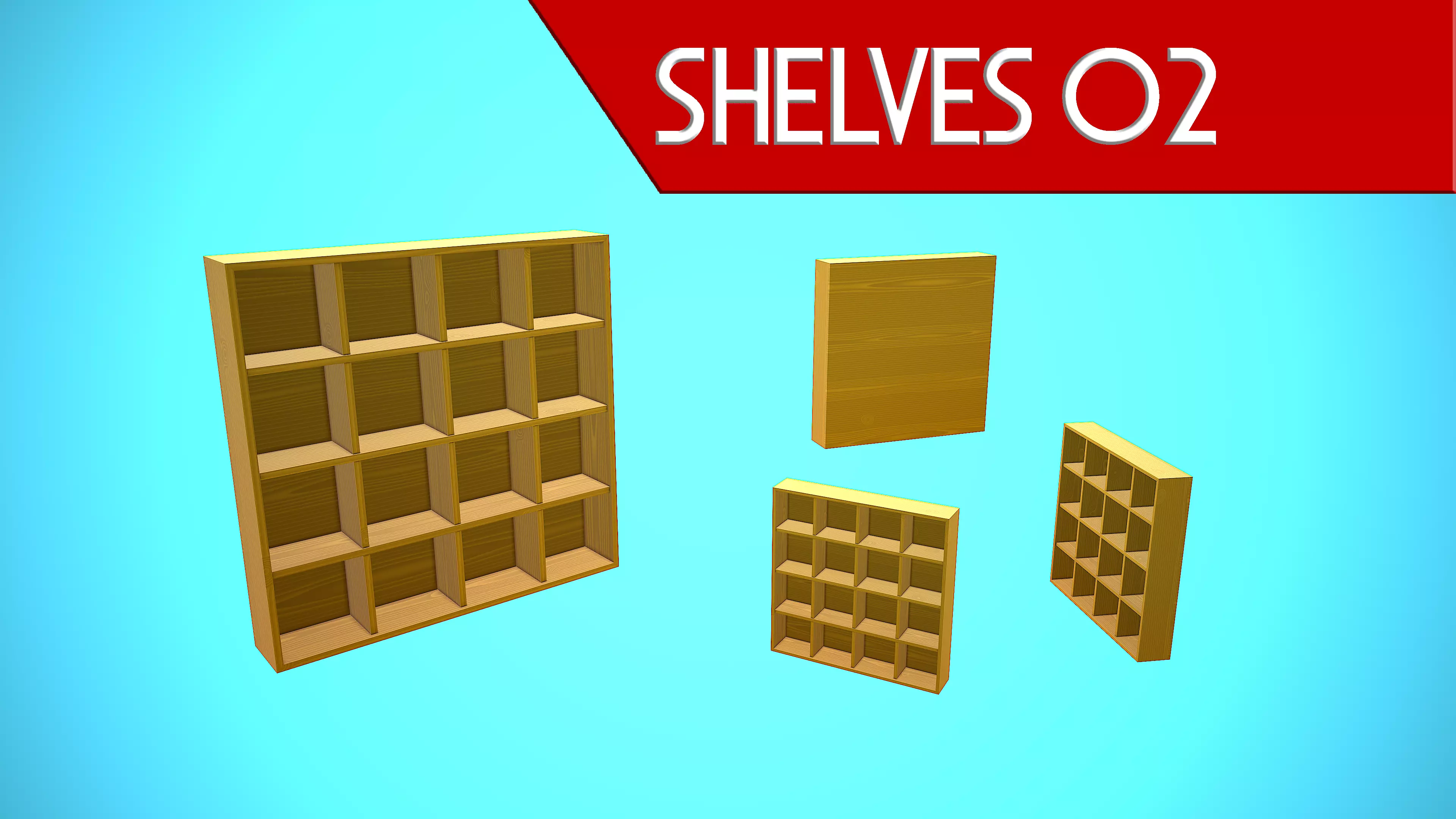 SHELVES 02 CARTOON STYLIZED Low-poly 3D model