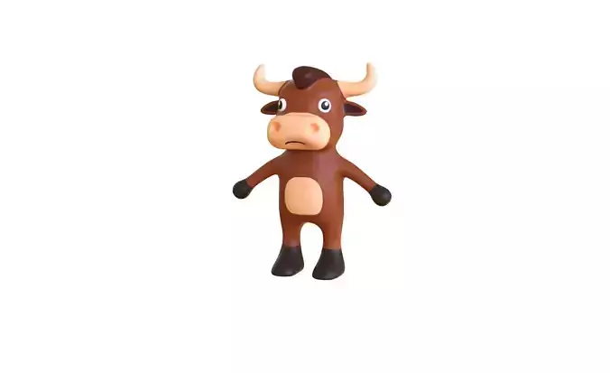 High-Quality 3D Cute Bull for Games 3D
