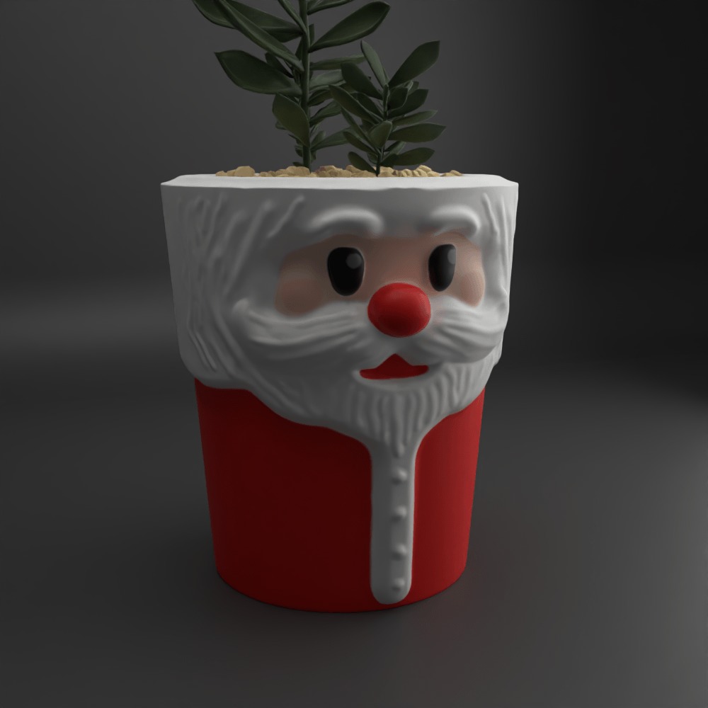 santa planter - vase - urn - candy dish - candle holder 3D print model_2