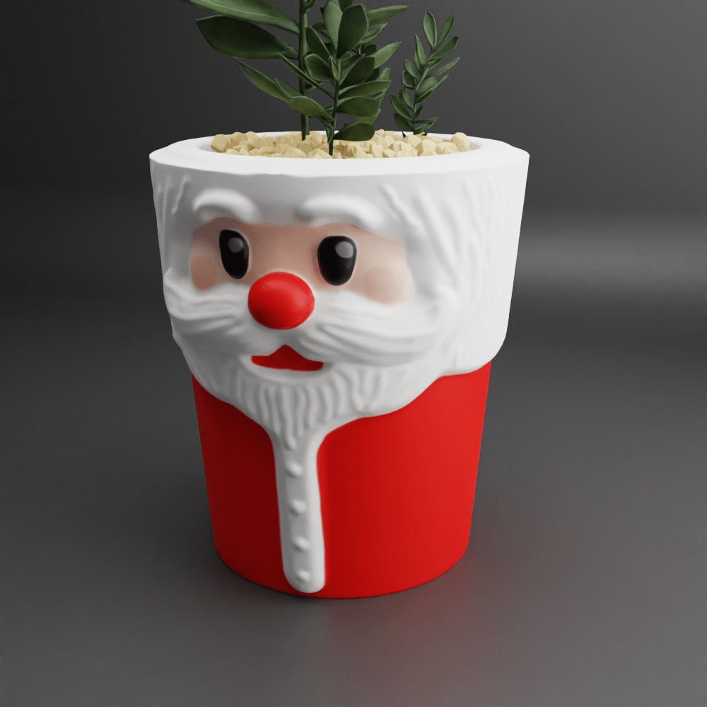 santa planter - vase - urn - candy dish - candle holder 3D print model_1