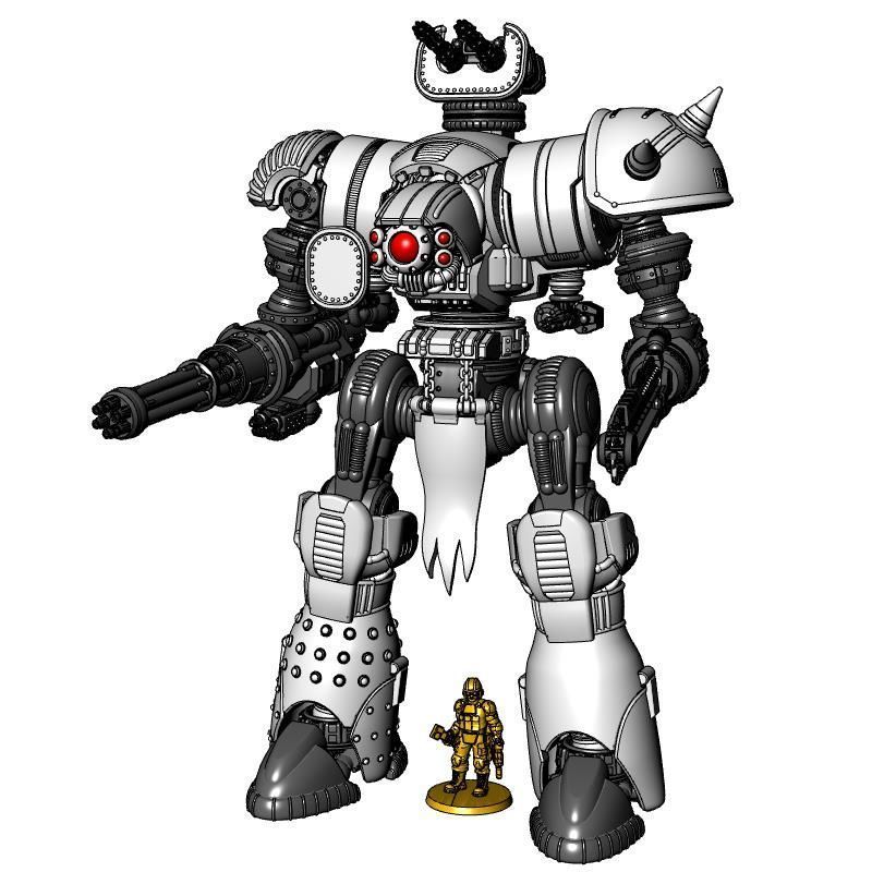 Project Old School-Vintage 28mm Combat Mech 3D print model_5