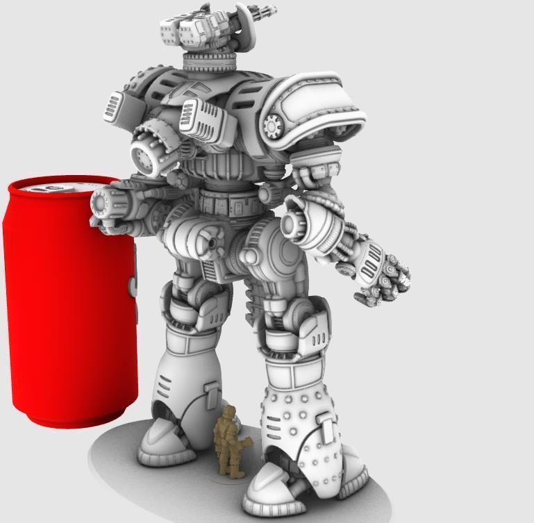 Project Old School-Vintage 28mm Combat Mech 3D print model_28