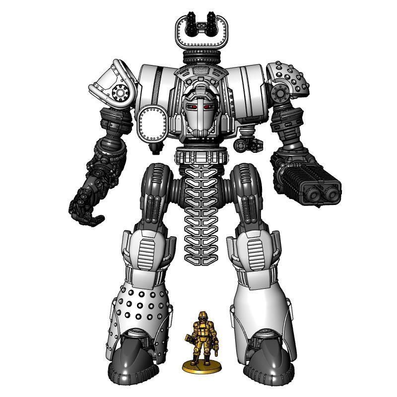 Project Old School-Vintage 28mm Combat Mech 3D print model_2