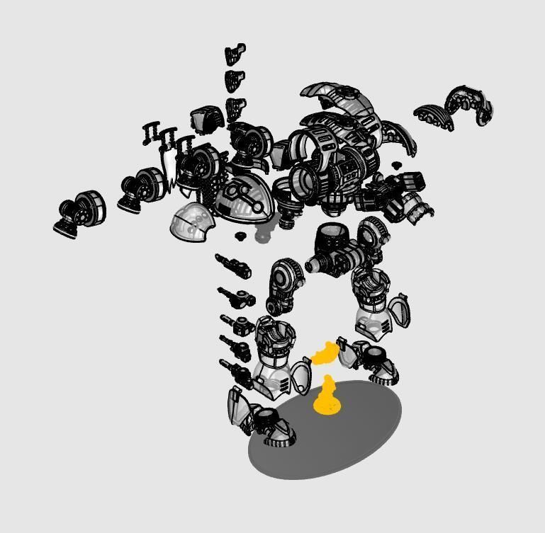 Project Old School-Vintage 28mm Combat Mech 3D print model_24